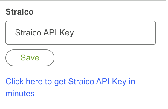 Straico API key settings
